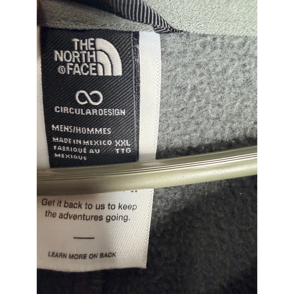 The North Face Mens XXL Grey Circular Design Quarter Zip Fleece Pullover Sweater